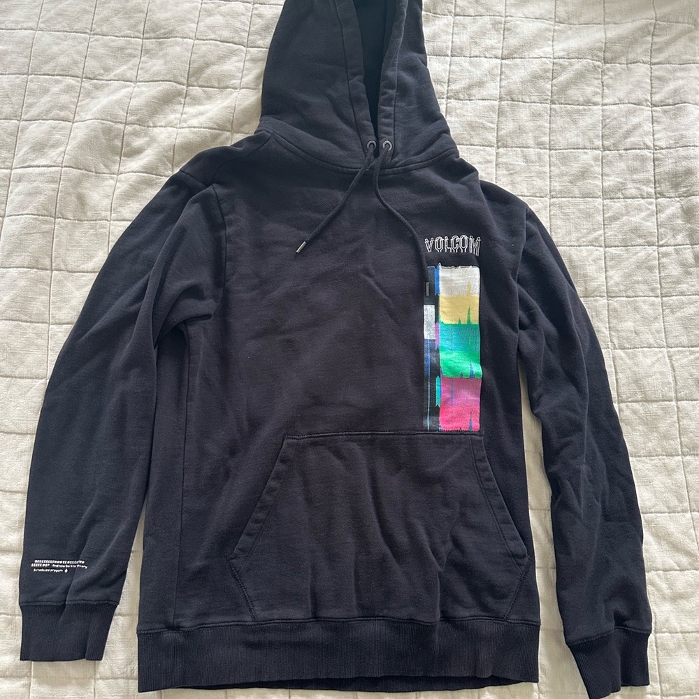 Volcom Men's Black Hoodie with Colorful Graphic